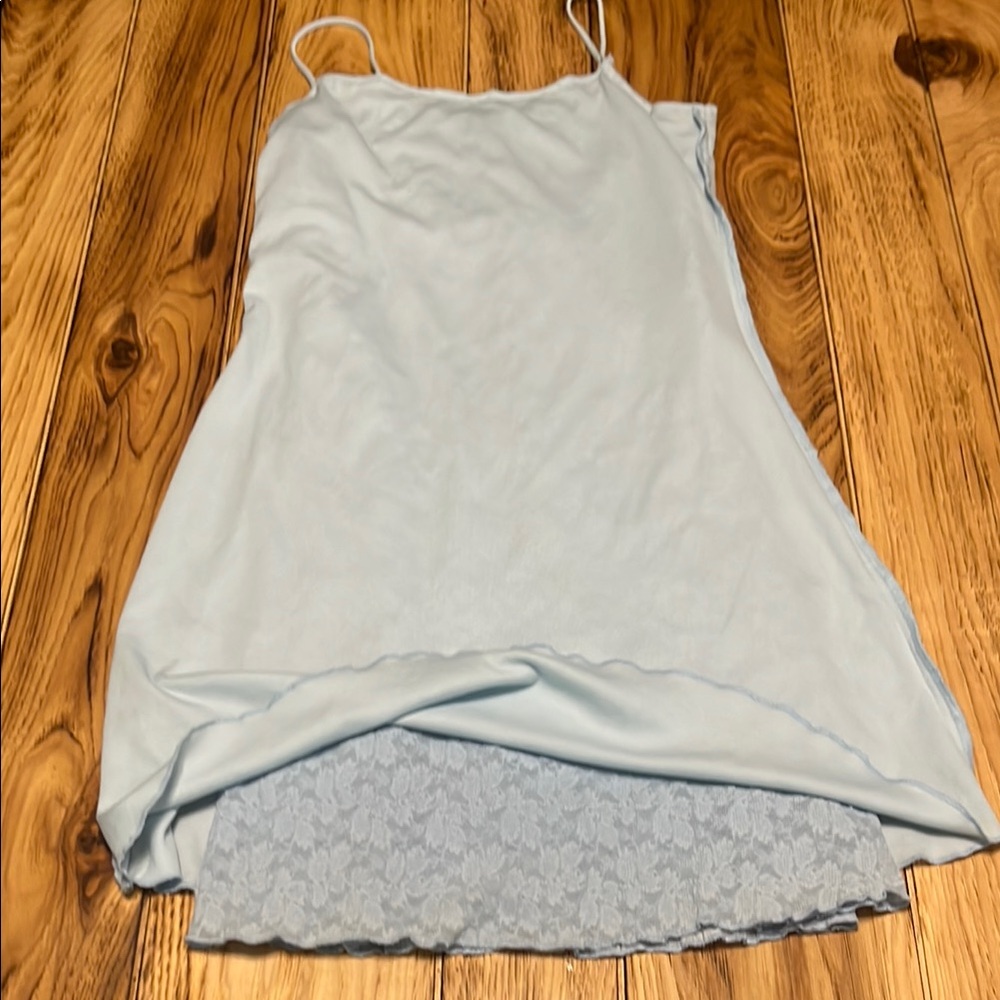 Vintage Chic Blue Lace Slip Dress Illusions by Mercury. - Picture 6 of 6